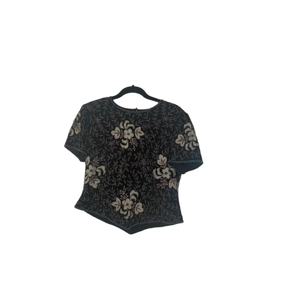 Vintage Papell Boutique Beaded Evening Top Size Large